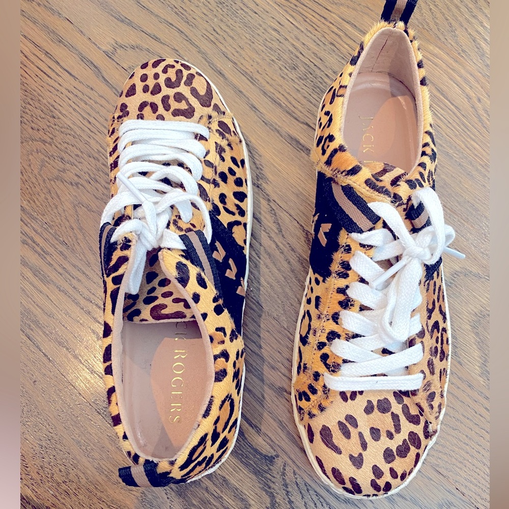 Jack Rogers Leopard Cow Hair Sneakers- 7.5